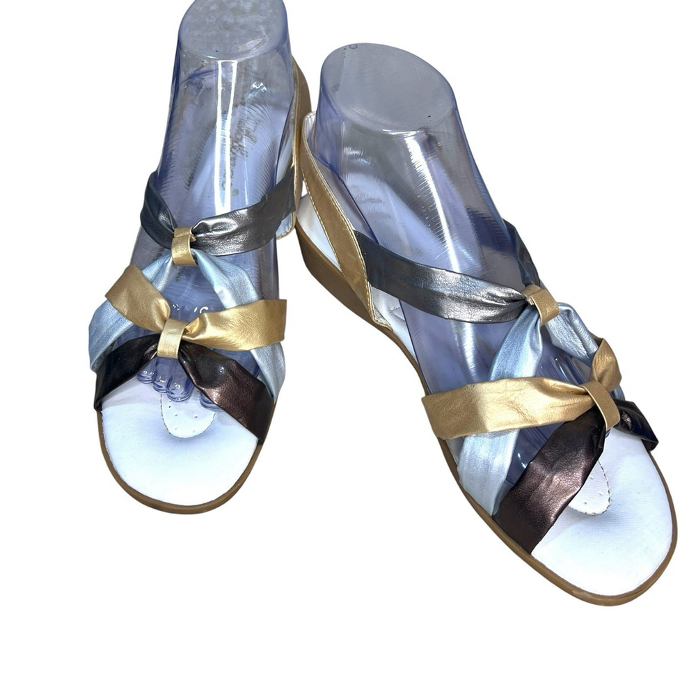 Sofwear Gold Bronze Leather Sandals Size 8.5